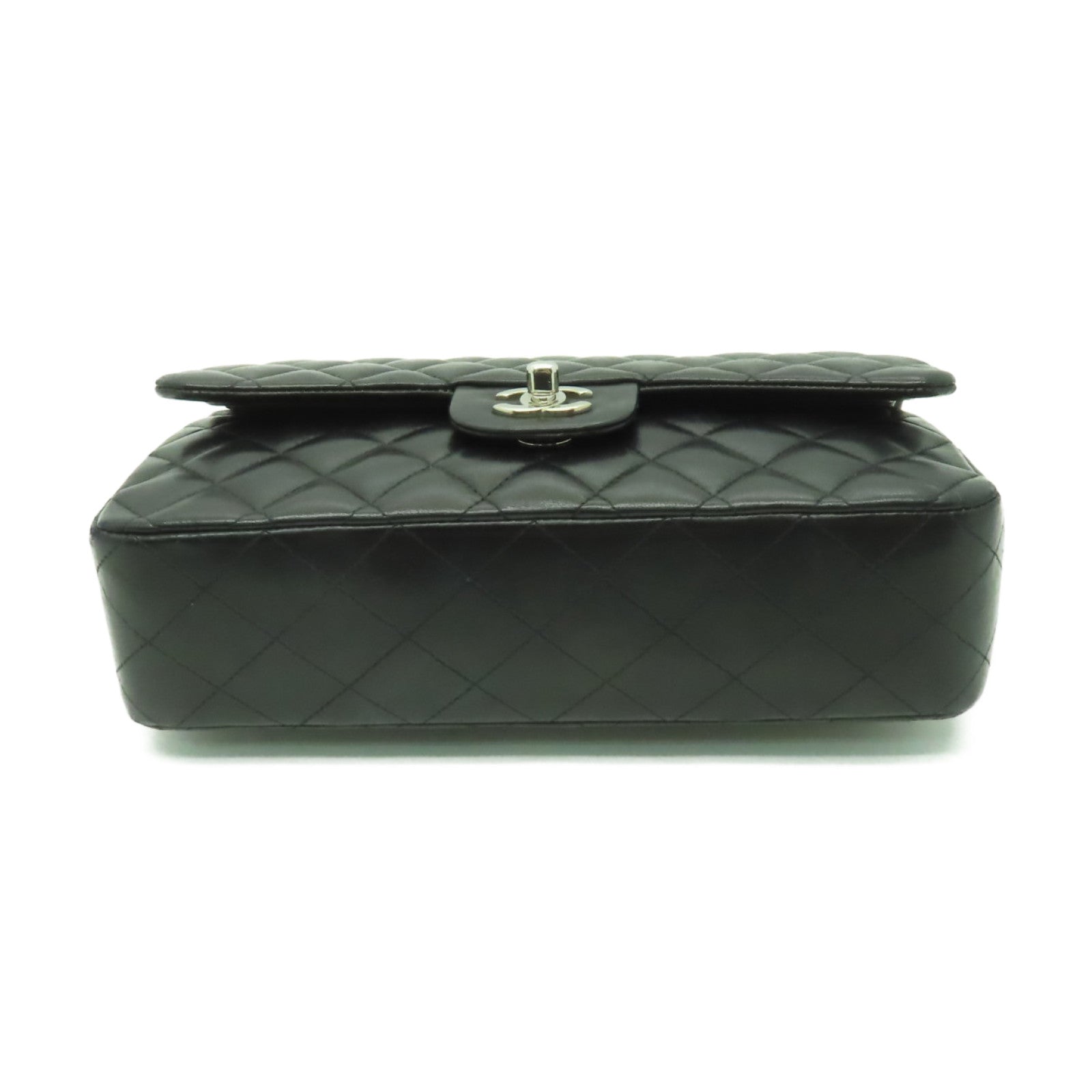 CHANEL 【清倉大減價】菱格羊皮皮革Classic 25銀扣鏈帶肩背袋黑色