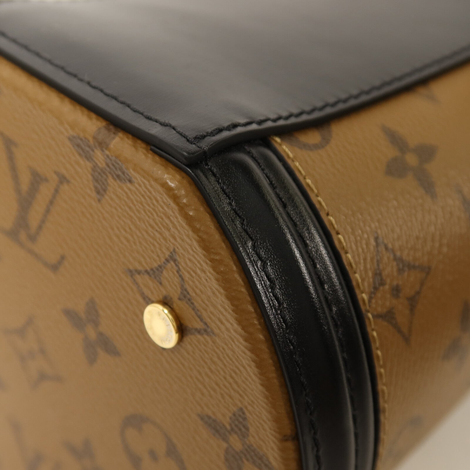 LOUIS VUITTON Monogram Reverse Cannes金扣手挽肩背兩用袋