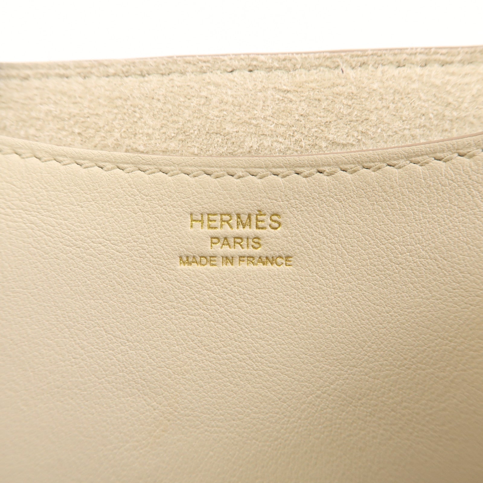 HERMES Clemence皮革In The Loop 23金扣手挽袋Benton/白色