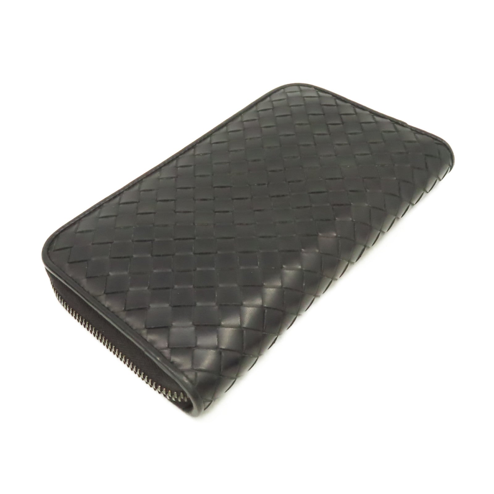 BOTTEGA VENETA 【激減優惠】織紋皮革Zipper Long Wallet拉鏈長錢包黑色