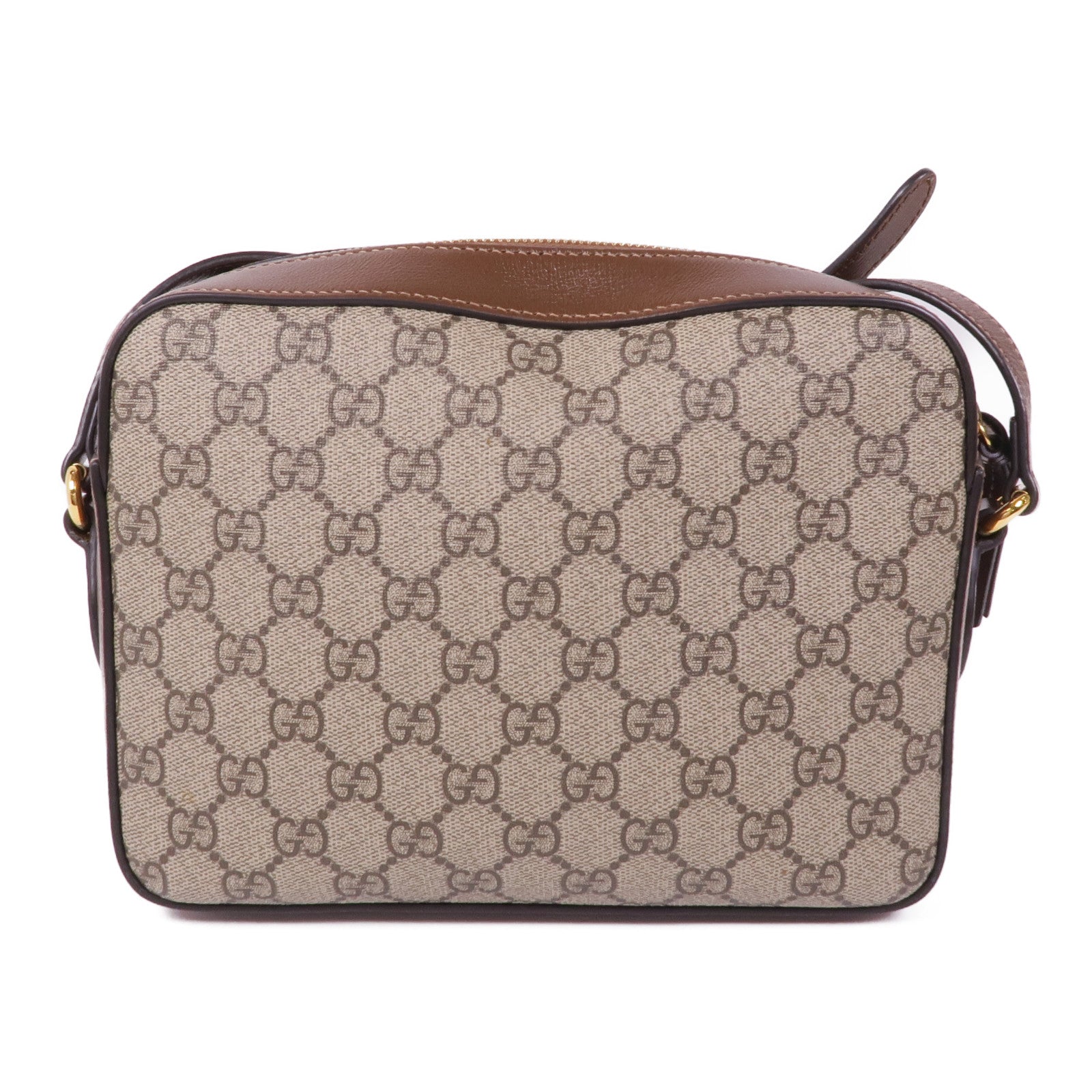 GUCCI 塗層帆布/皮革Horsebit 1955金扣肩背袋