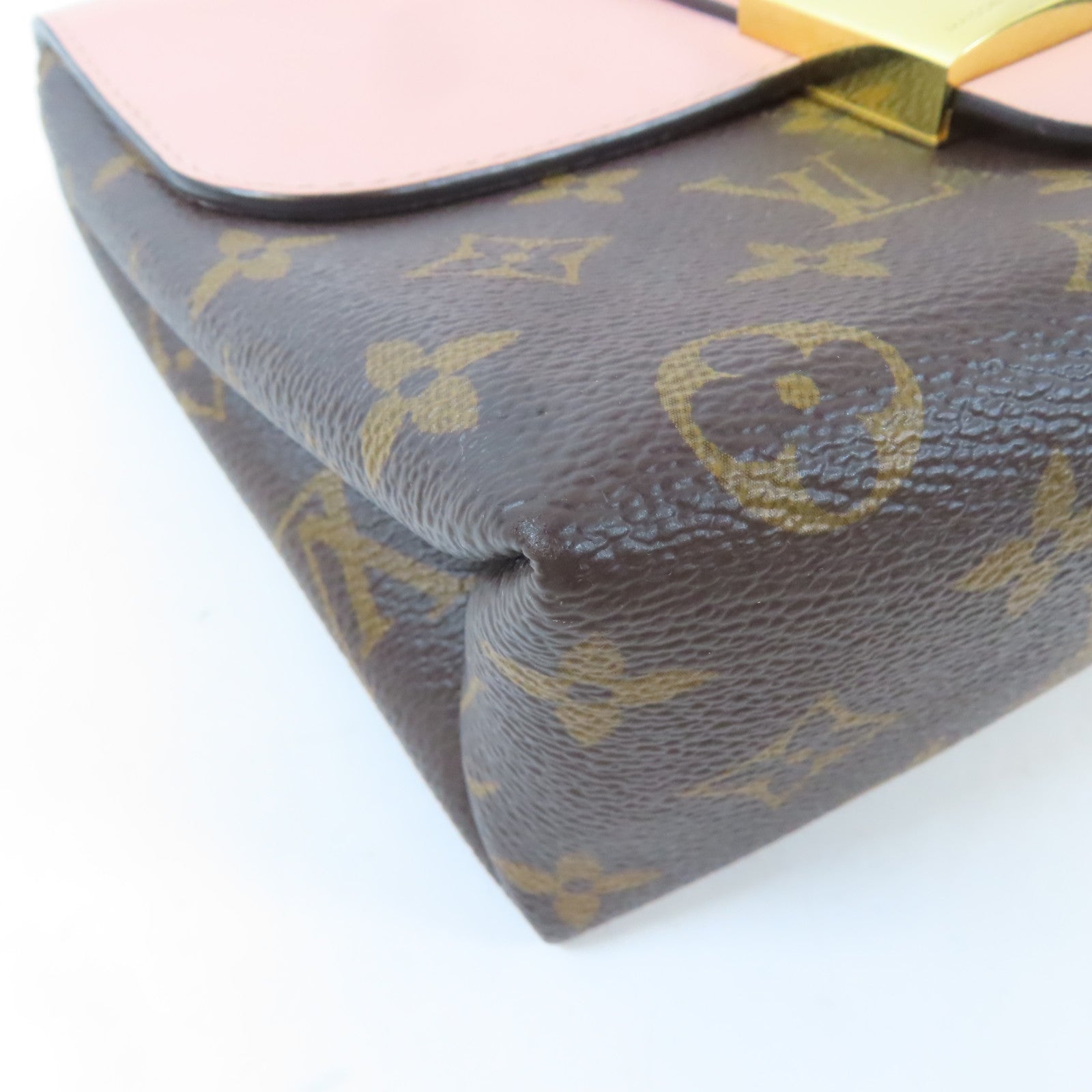 LOUIS VUITTON Monogram Locky BB金扣手挽肩背兩用袋啡色/粉紅色