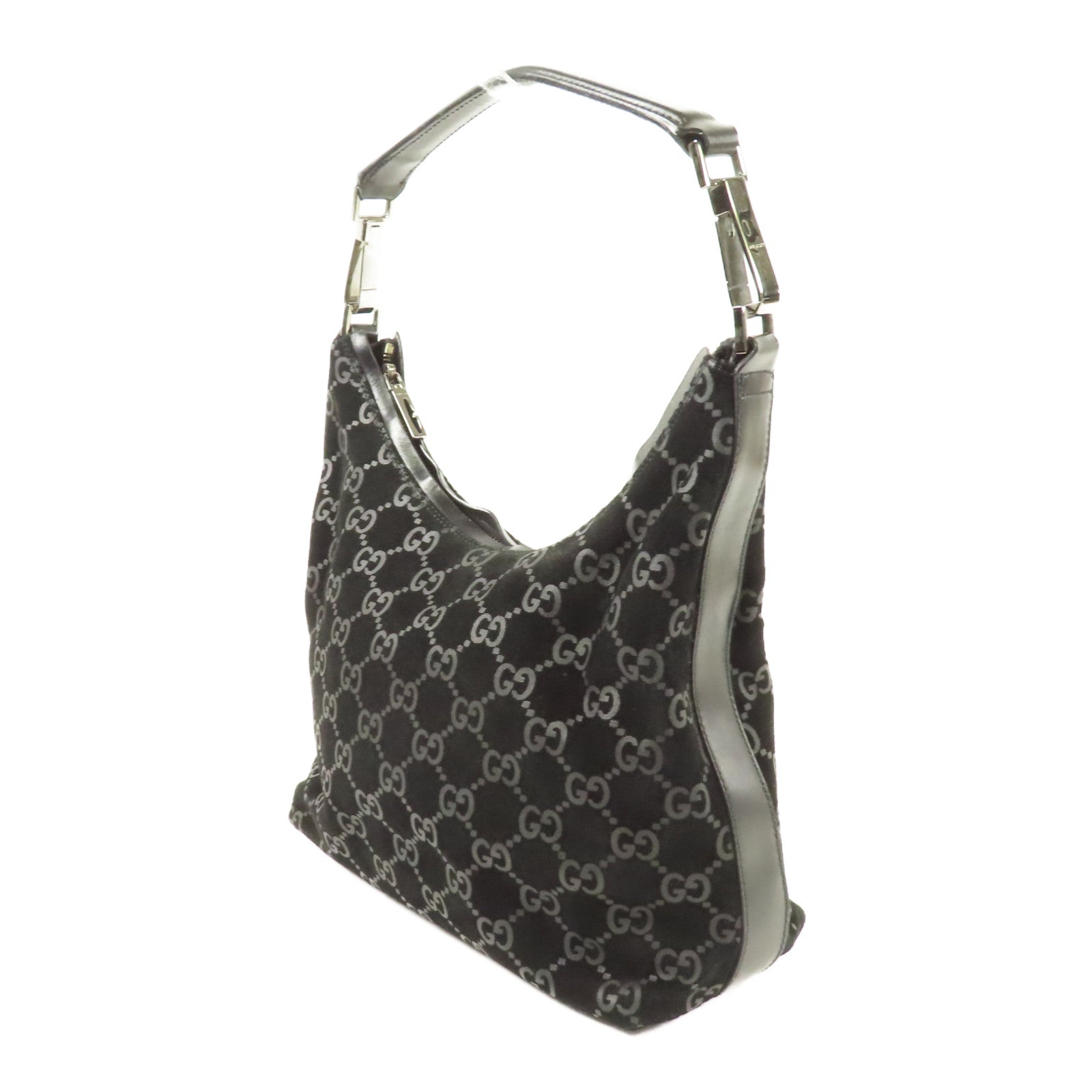 GUCCI 絨布Rare銀扣手挽袋