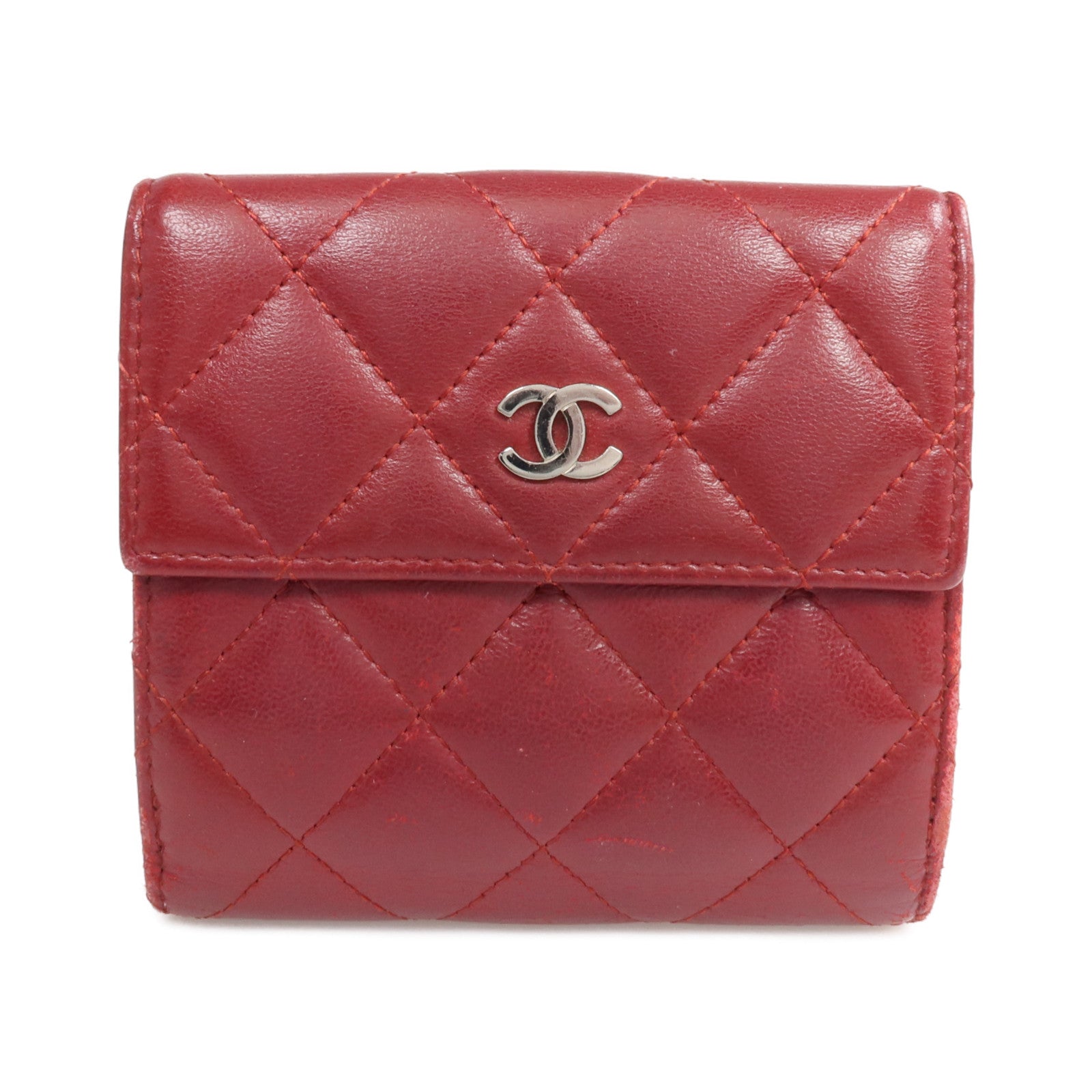 CHANEL 【激減優惠】羊皮皮革Wallet 銀扣錢包