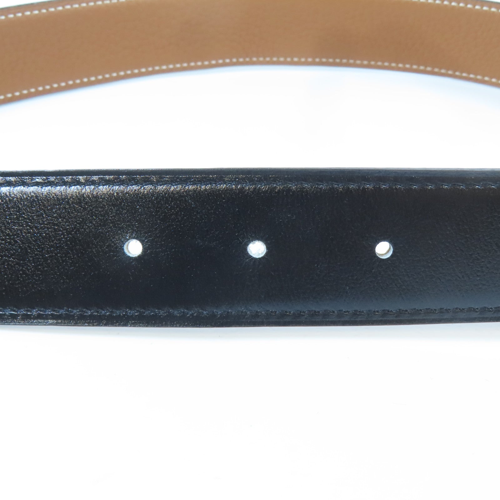 HERMES 皮革Belt銀扣皮帶黑色/啡色80cm