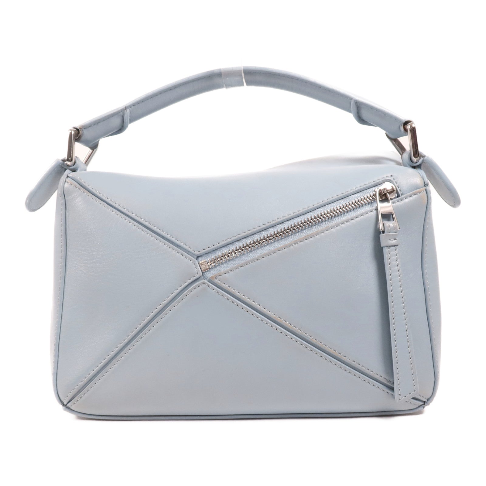 LOEWE 牛皮皮革Small Puzzle銀扣手挽肩背兩用袋