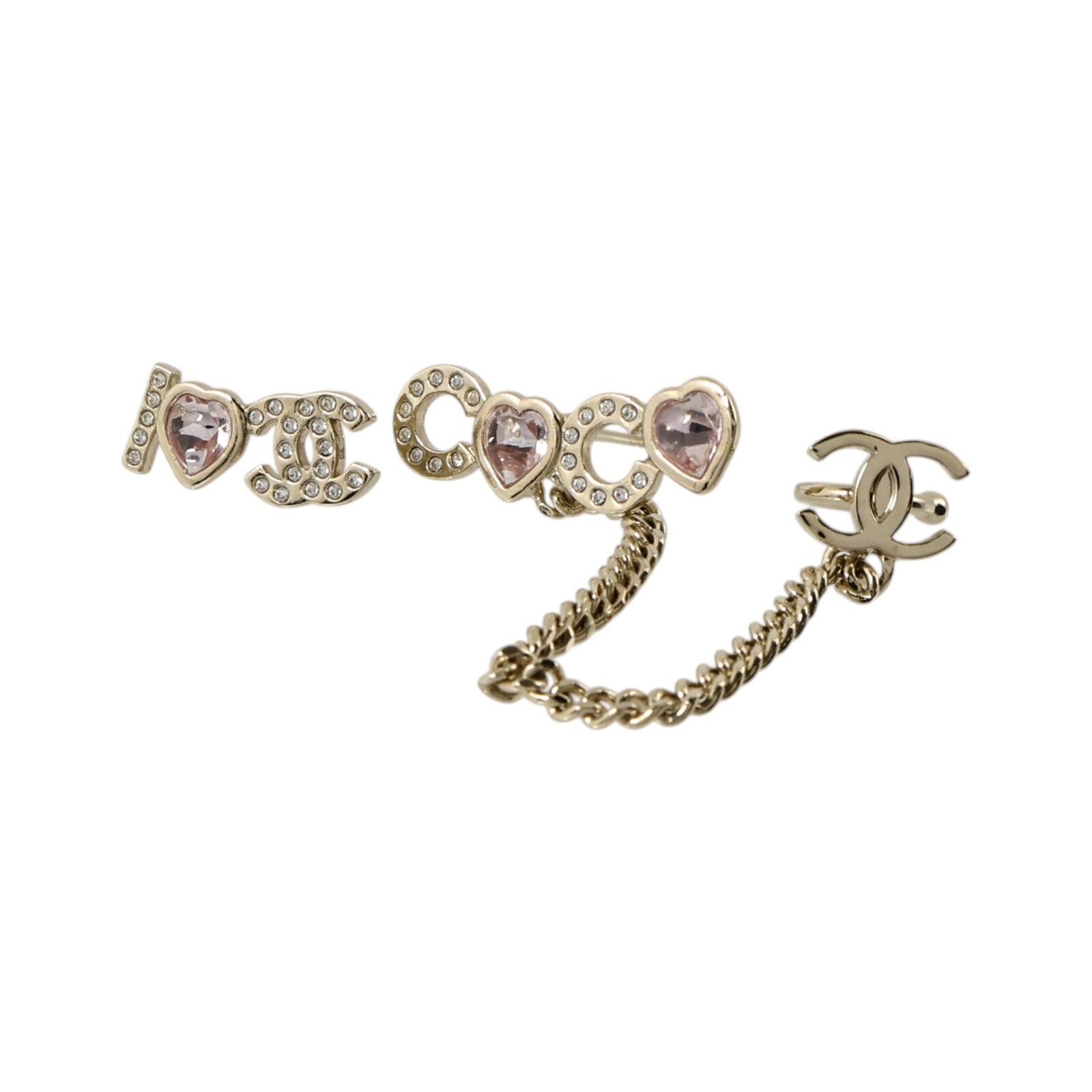 CHANEL 金屬/PVC I Love Coco Earrings耳環
