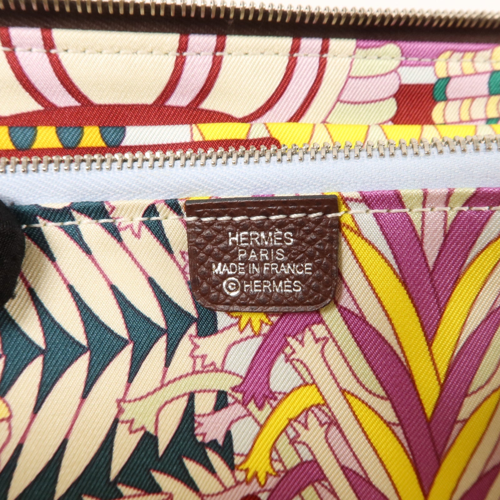 HERMES Epsom皮革Silk In Long Wallet長錢包Rouge Sellier