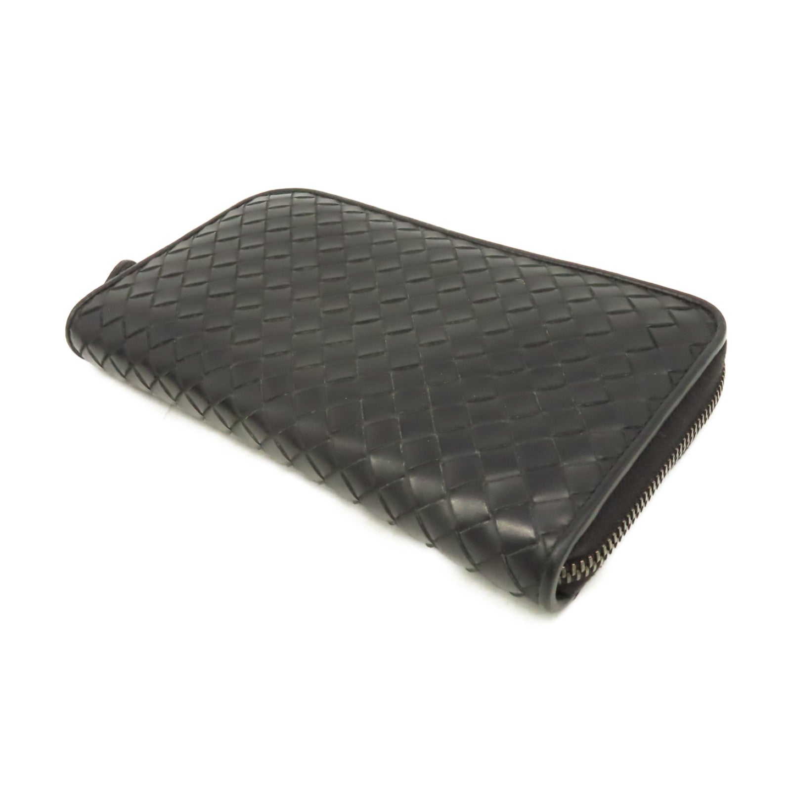 BOTTEGA VENETA 【激減優惠】織紋皮革Zipper Long Wallet拉鏈長錢包黑色