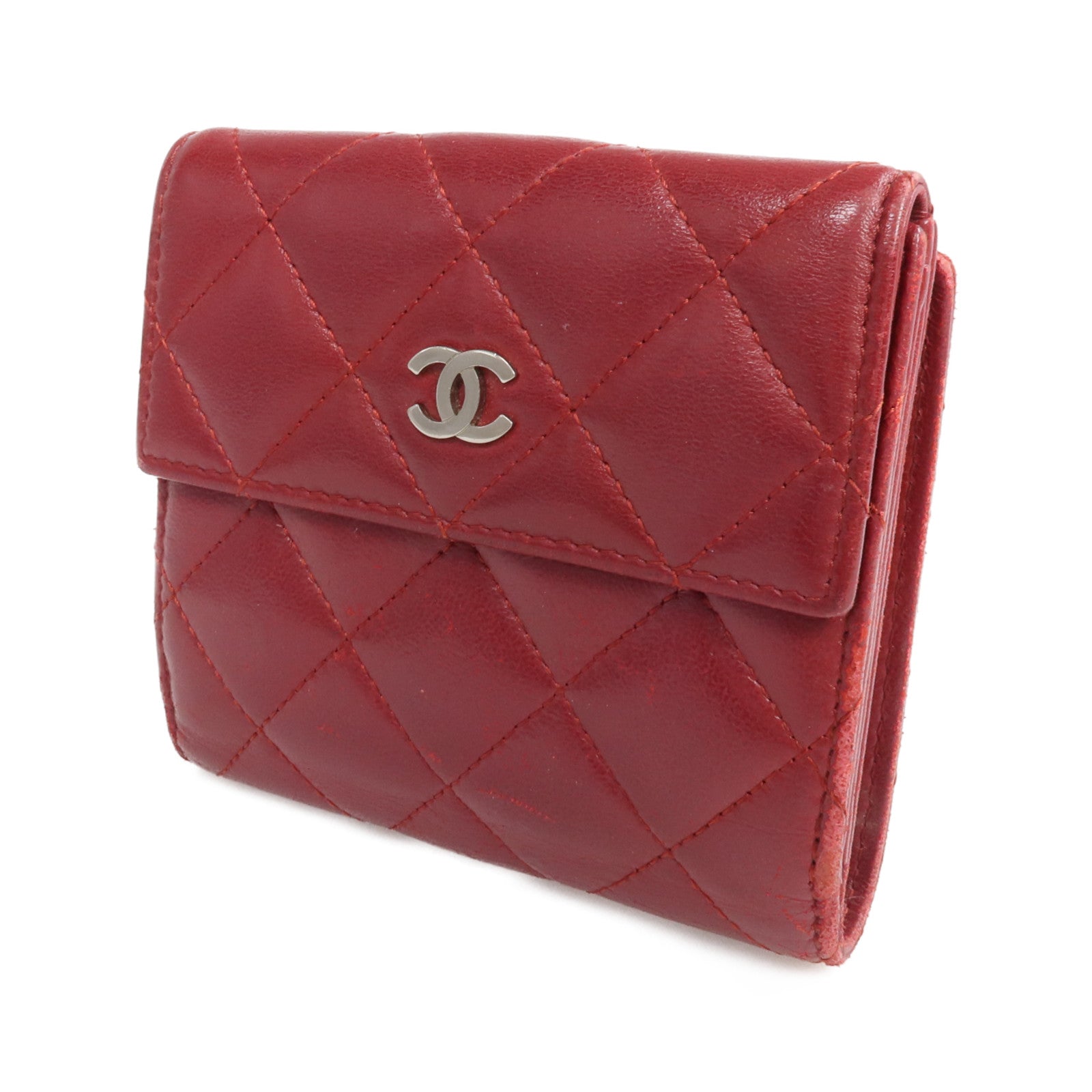 CHANEL 【激減優惠】羊皮皮革Wallet 銀扣錢包