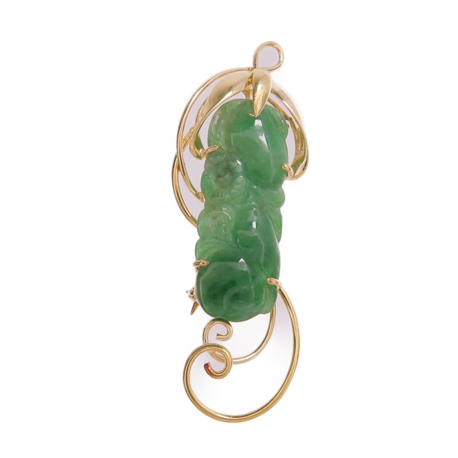 JEWELRY 18K黃金Jade Brooch翡翠胸針