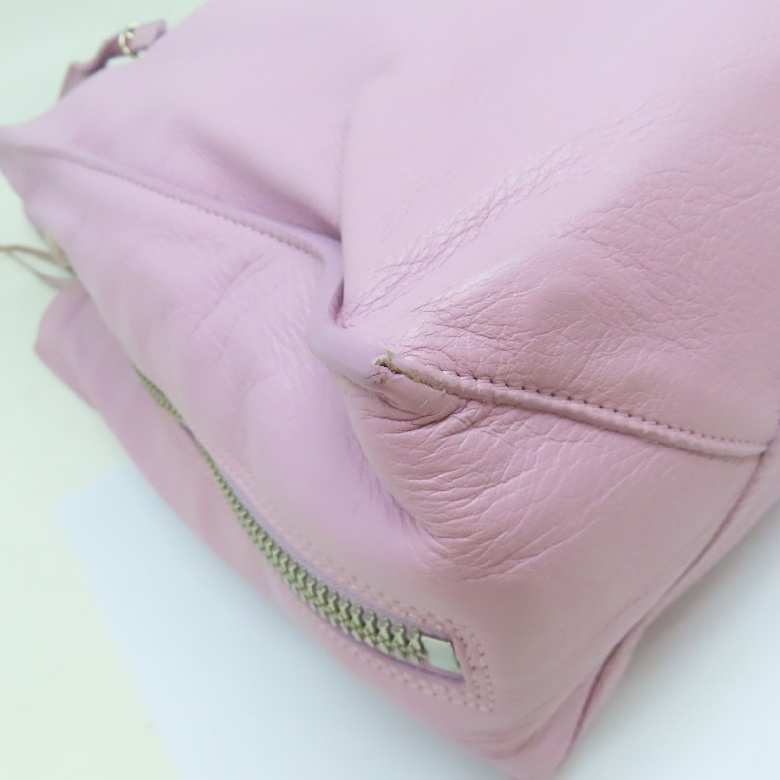 BALENCIAGA 【激減優惠】牛皮皮革Papier Tote銀扣手挽袋紫色