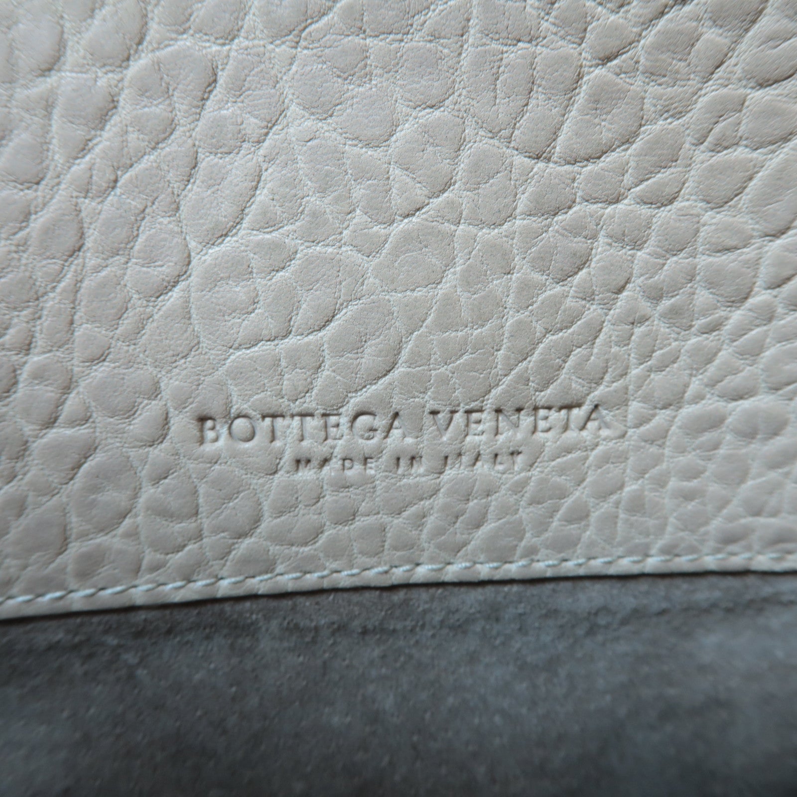 BOTTEGA VENETA 【激減優惠】織紋牛皮皮革Shoulder Bag銀扣肩背袋米色