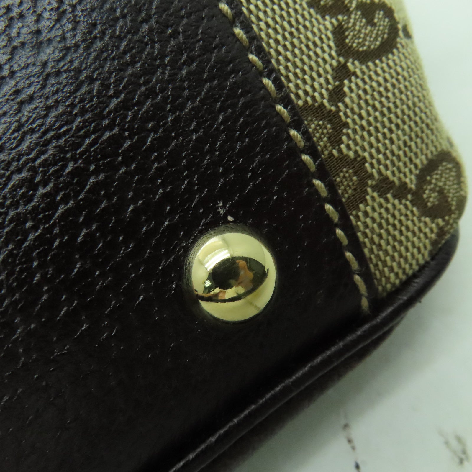GUCCI 【激減優惠】帆布Shoulder Bag金扣肩背袋啡色