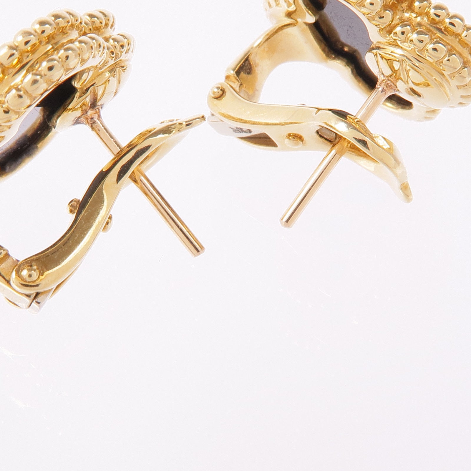 Van Cleef & Arpels 18K黃金/縞瑪瑙Vintage Alhambra Earrings耳環