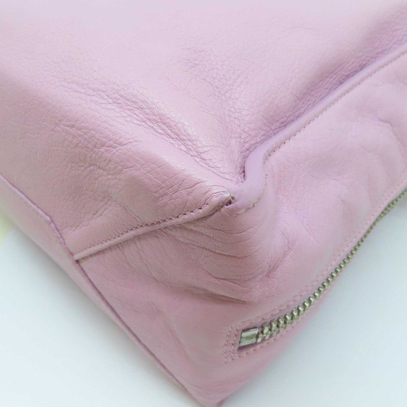BALENCIAGA 【激減優惠】牛皮皮革Papier Tote銀扣手挽袋紫色