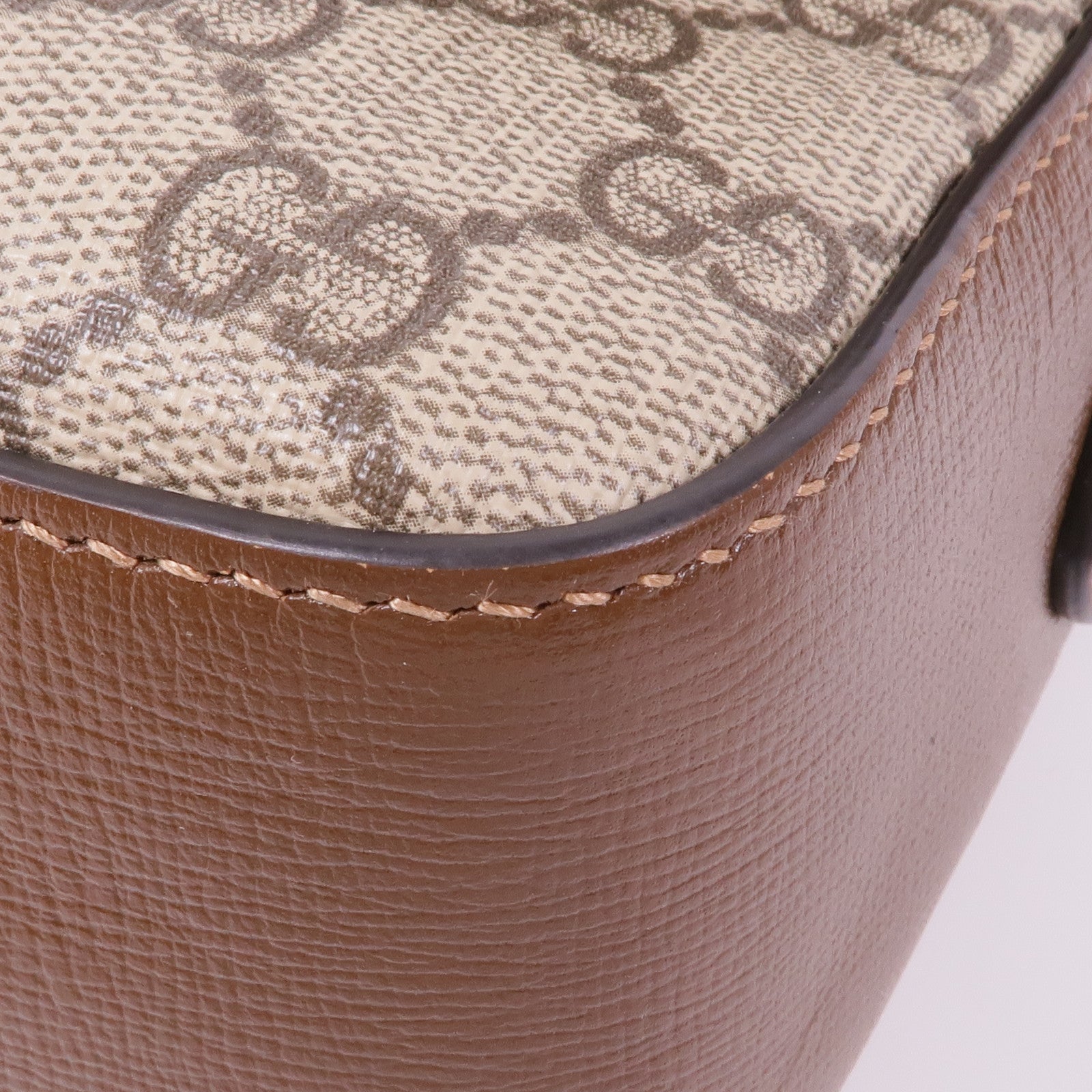 GUCCI 塗層帆布/皮革Horsebit 1955金扣肩背袋