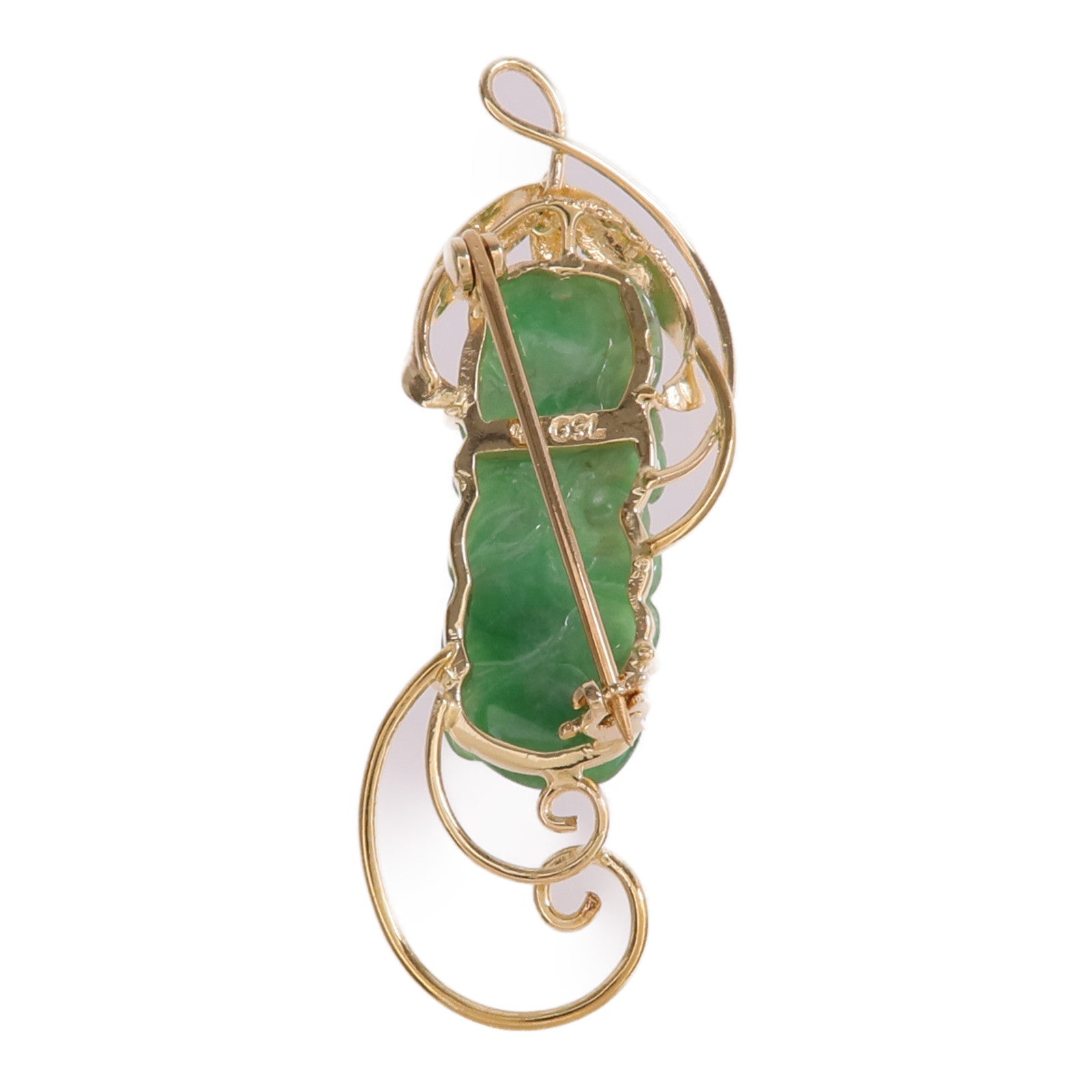 JEWELRY 18K黃金Jade Brooch翡翠胸針