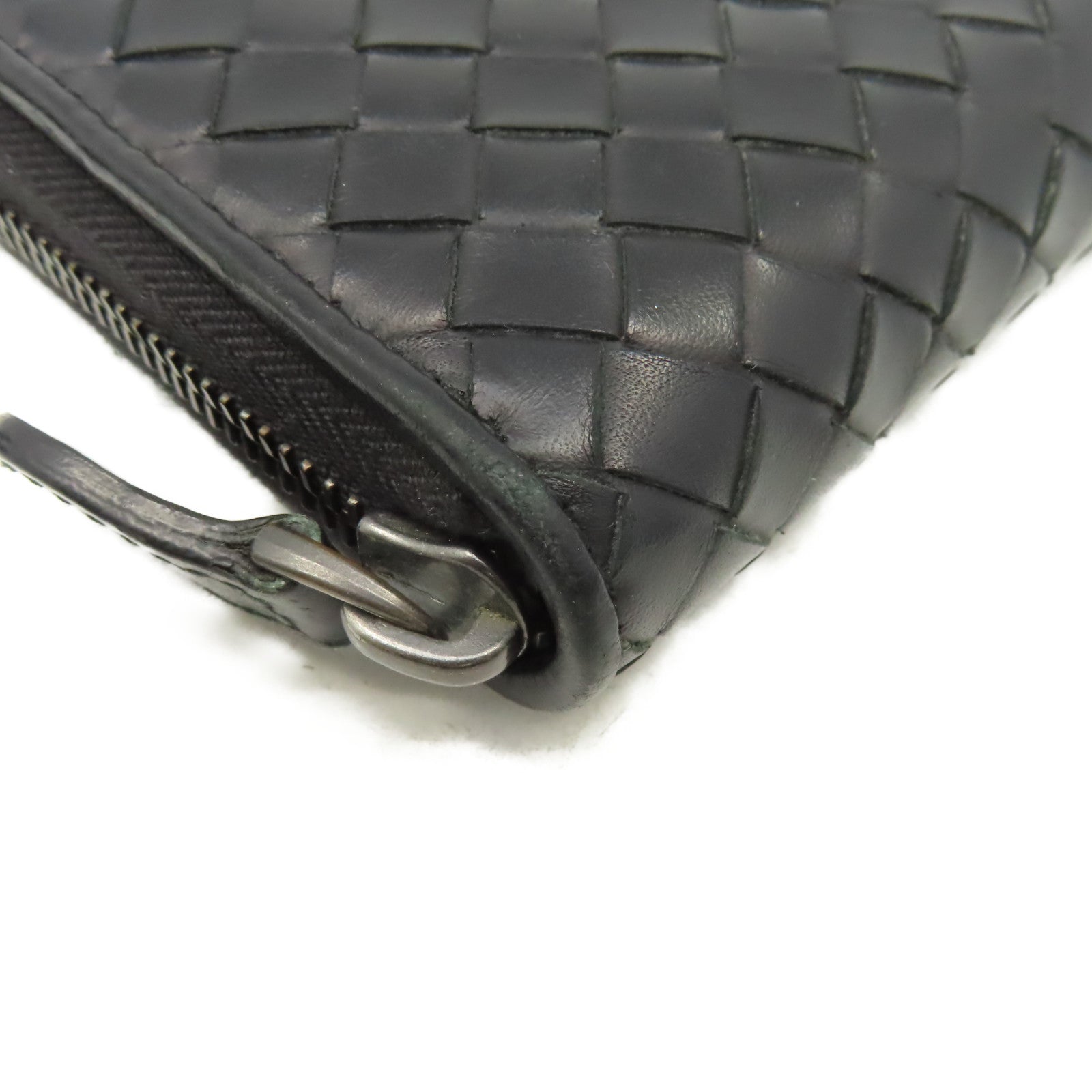 BOTTEGA VENETA 【激減優惠】織紋皮革Zipper Long Wallet拉鏈長錢包黑色
