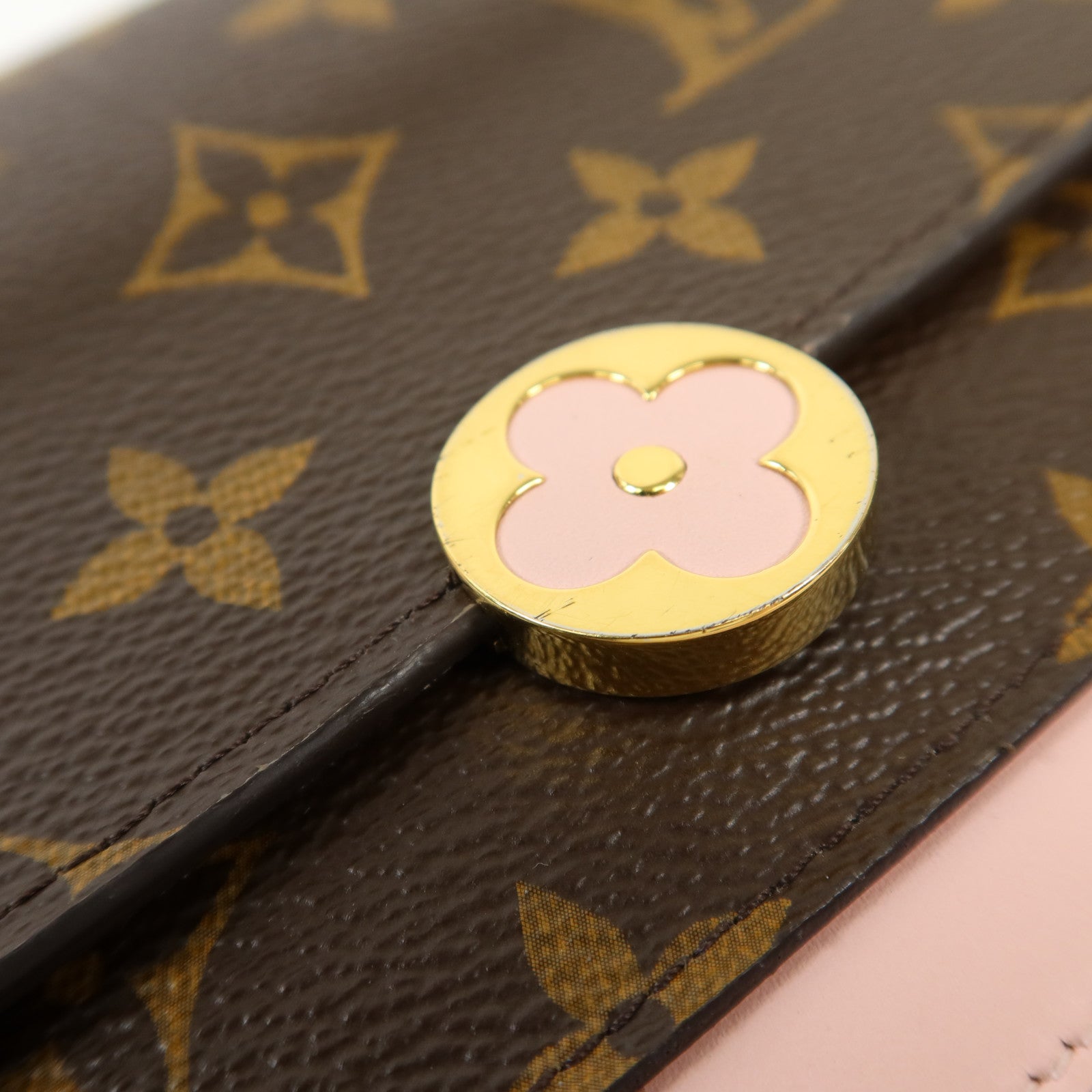 LOUIS VUITTON Monogram Flore Chain Wallet金扣鏈帶肩背袋