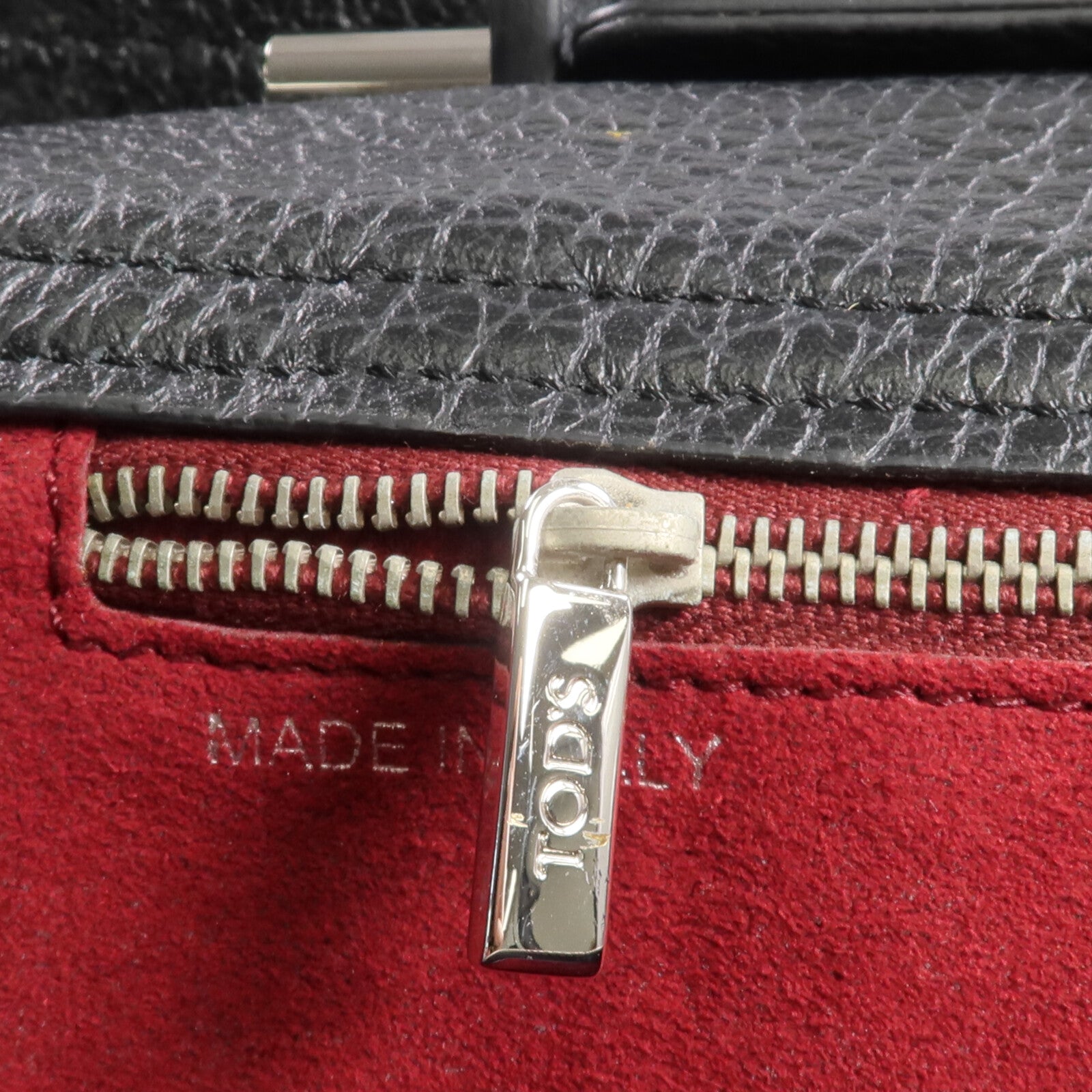 TOD'S 牛皮皮革Wave Bag銀扣手挽肩背兩用袋