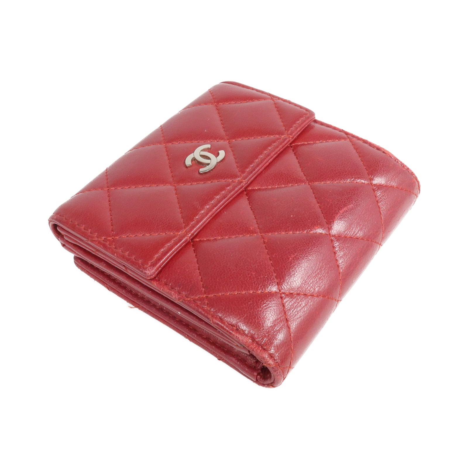 CHANEL 【激減優惠】羊皮皮革Wallet 銀扣錢包