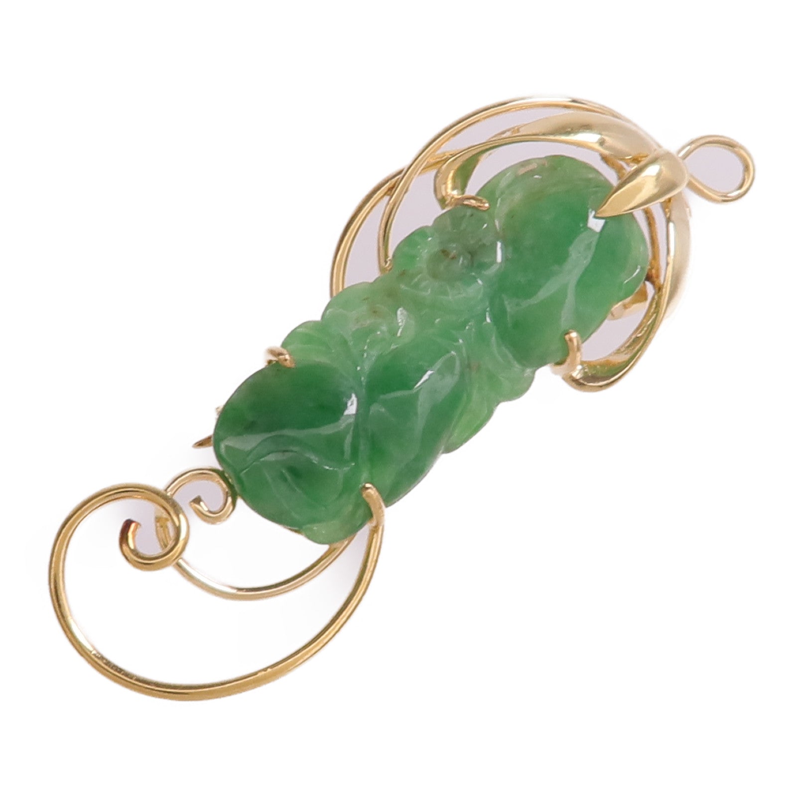 JEWELRY 18K黃金Jade Brooch翡翠胸針