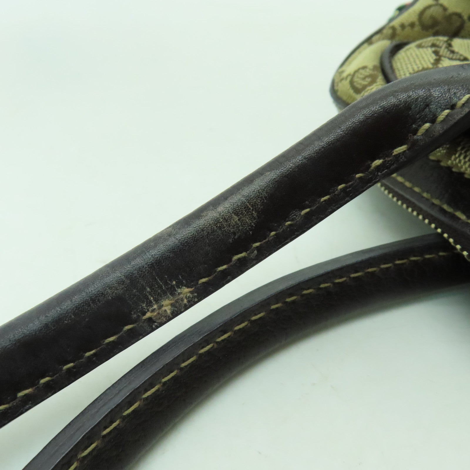 GUCCI 【激減優惠】帆布Shoulder Bag金扣肩背袋啡色