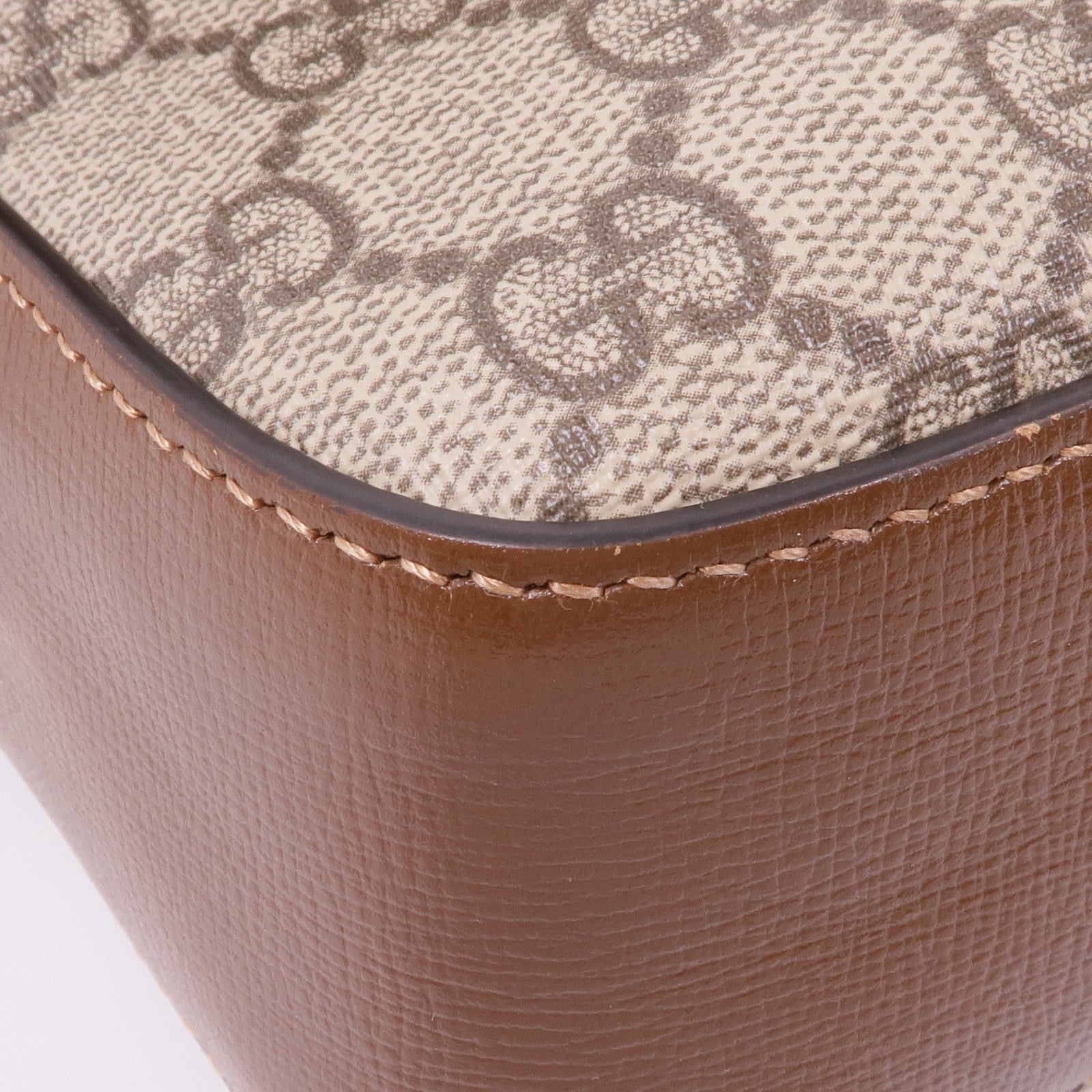 GUCCI 塗層帆布/皮革Horsebit 1955金扣肩背袋