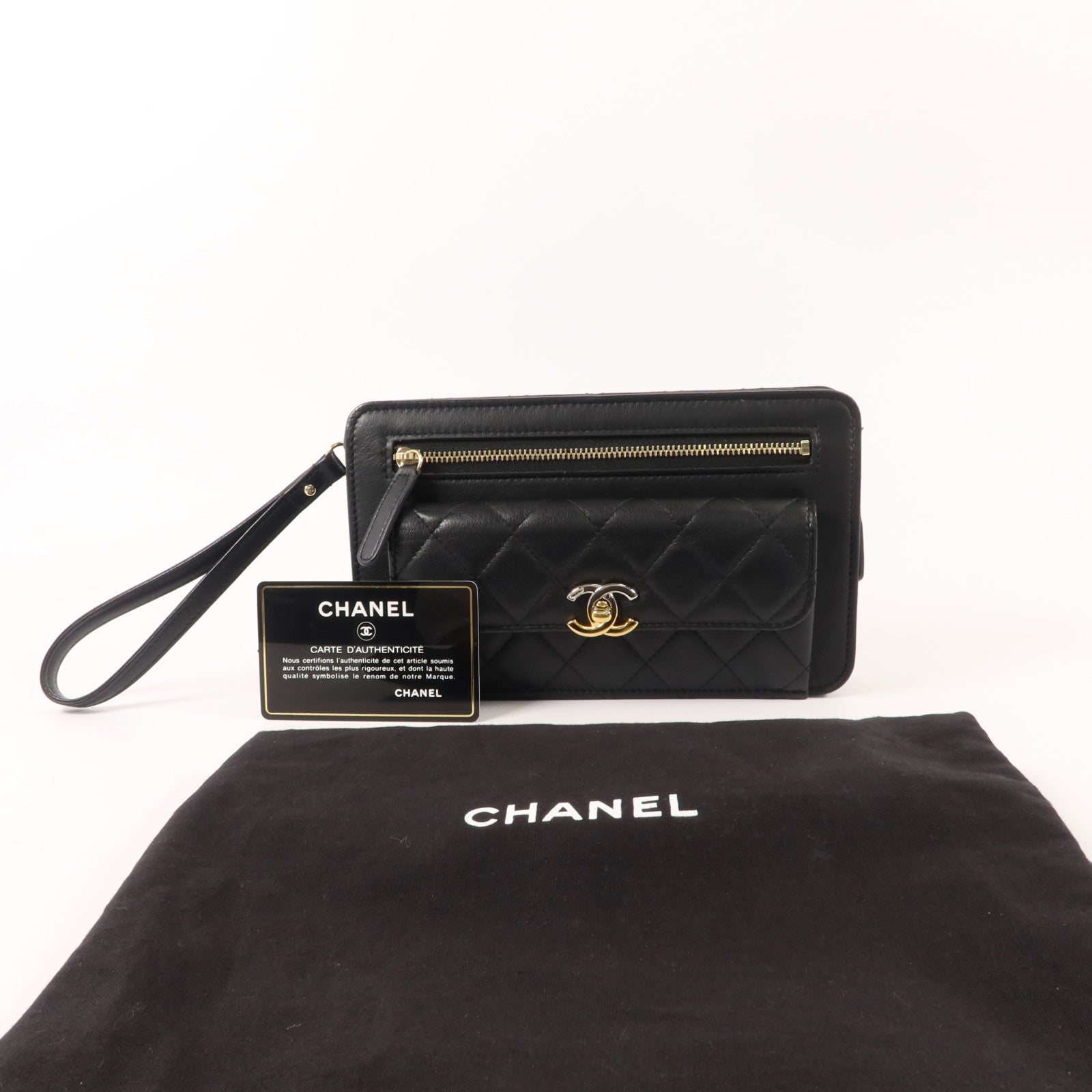 CHANEL 羊皮皮革Pouch Bag手拿包