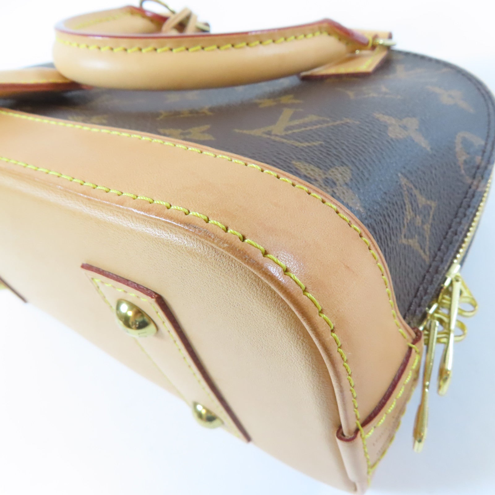 LOUIS VUITTON Monogram Alma BB 2 Way Shoulder Bag金扣手挽肩背兩用袋啡色