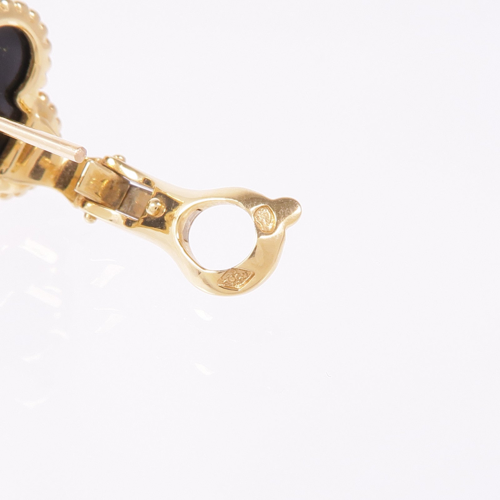 Van Cleef & Arpels 18K黃金/縞瑪瑙Vintage Alhambra Earrings耳環