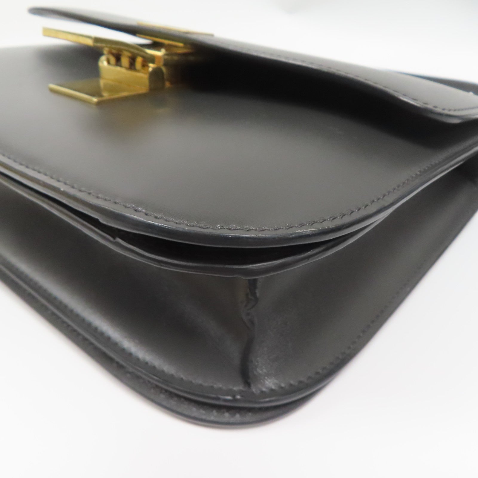 CELINE **【激減優惠】牛皮皮革Classic Box金扣肩背袋灰色
