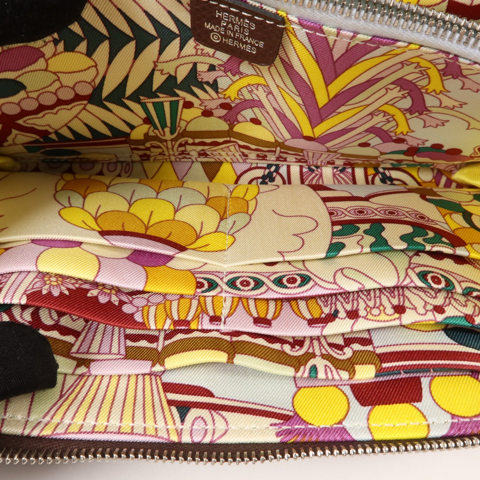 HERMES Epsom皮革Silk In Long Wallet長錢包Rouge Sellier