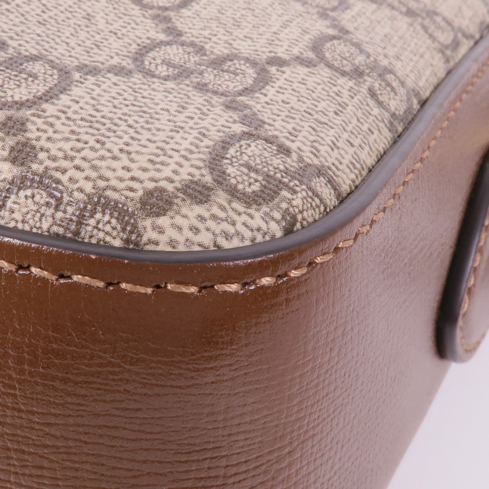 GUCCI 塗層帆布/皮革Horsebit 1955金扣肩背袋