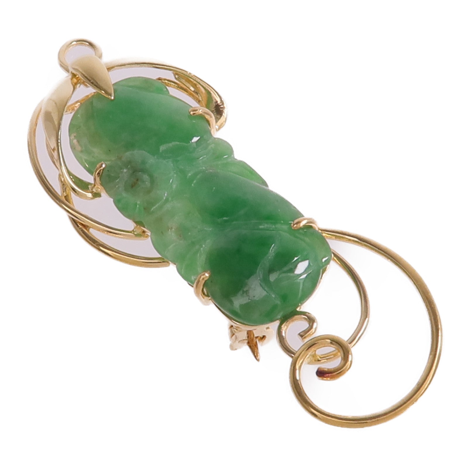 JEWELRY 18K黃金Jade Brooch翡翠胸針