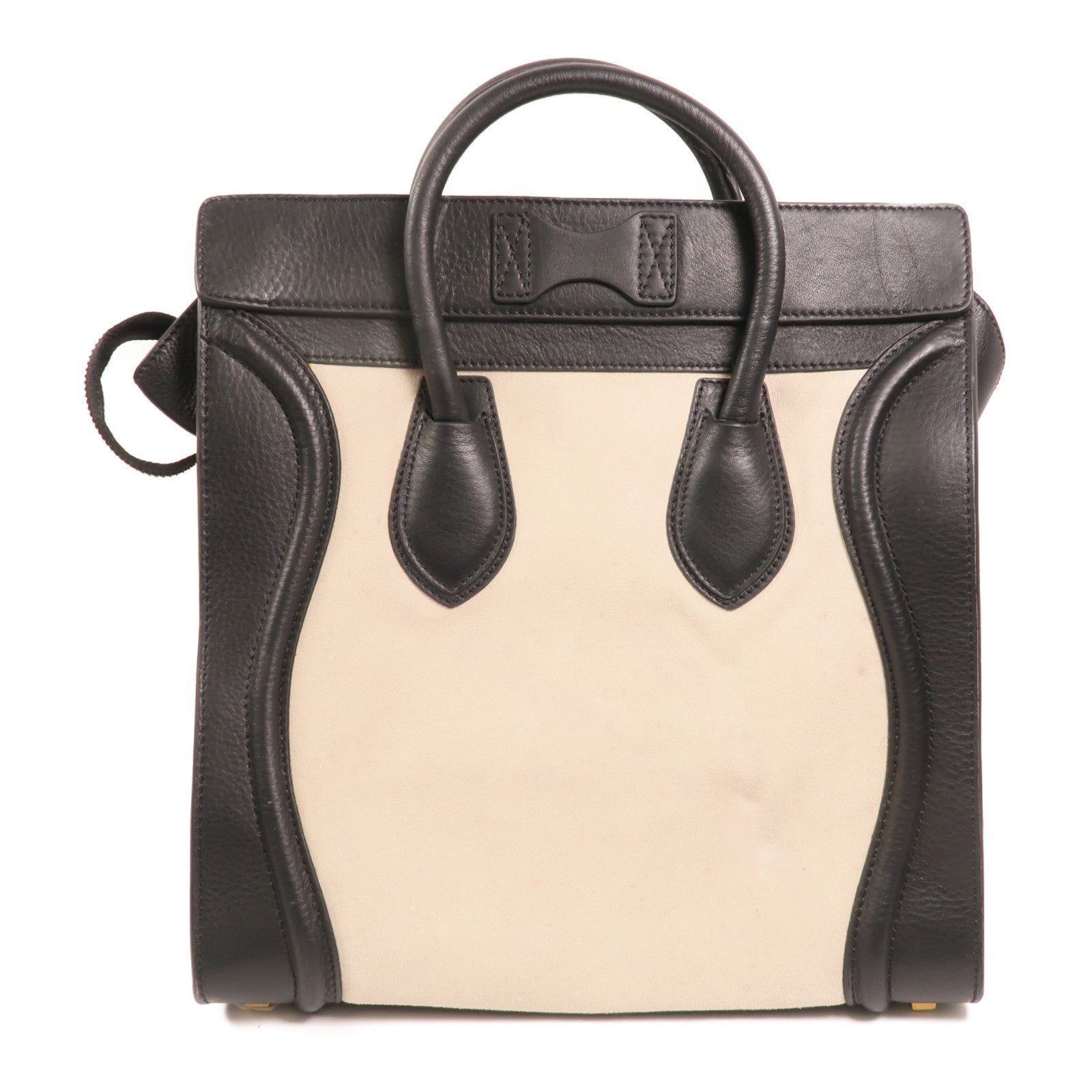 CELINE 牛皮/麂皮皮革Medium Luggage金扣手挽袋