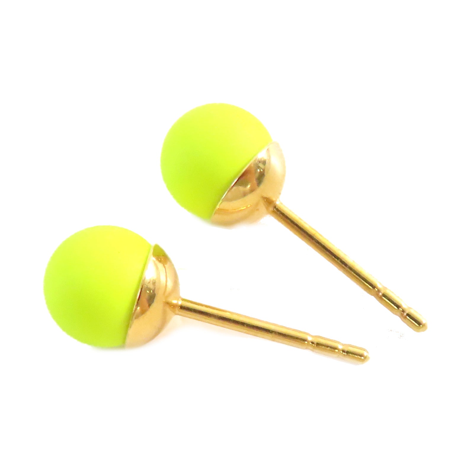 Dior 金屬/PVC CD Earrings耳環粉紅色/青黃色