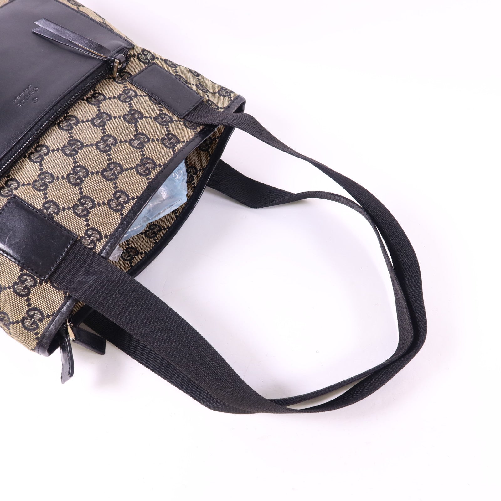 GUCCI 帆布Shoulder Bag銀扣肩背袋
