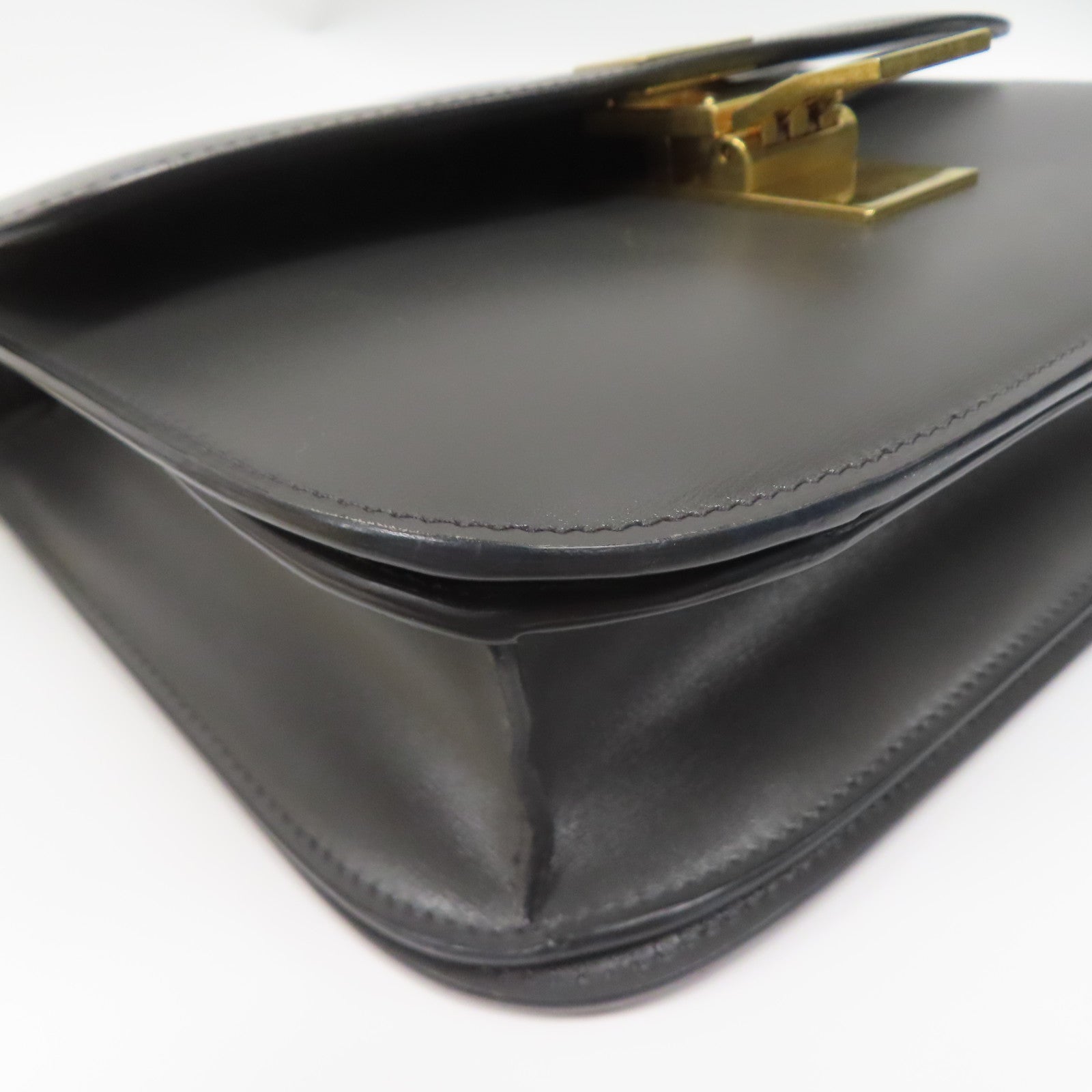CELINE **【激減優惠】牛皮皮革Classic Box金扣肩背袋灰色
