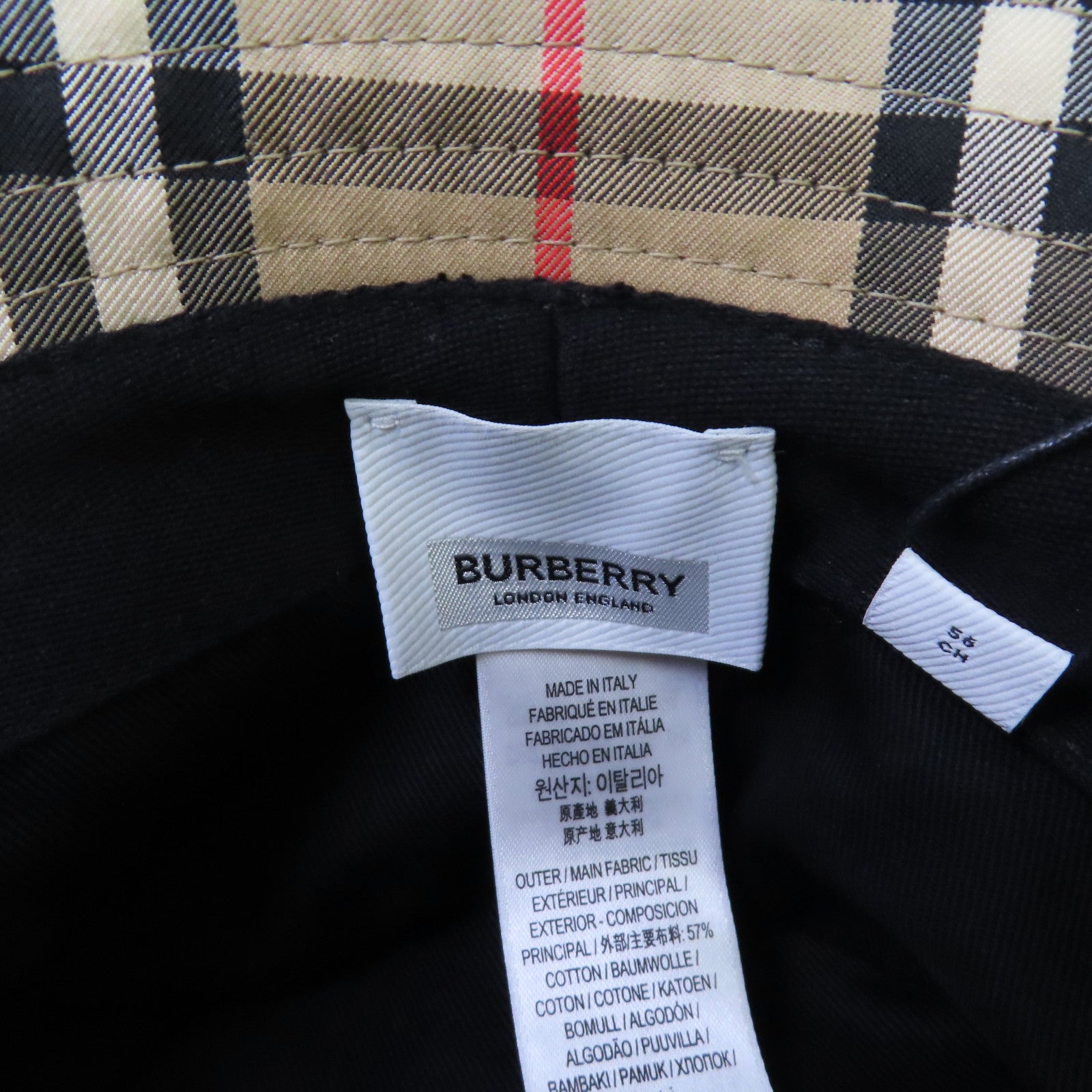 BURBERRY 棉質帆布Hat帽子56cm