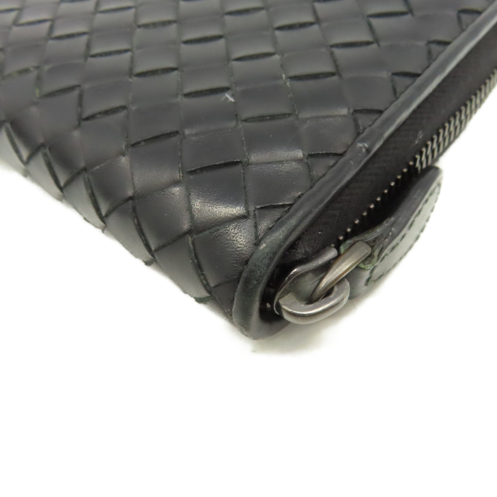 BOTTEGA VENETA 【激減優惠】織紋皮革Zipper Long Wallet拉鏈長錢包黑色