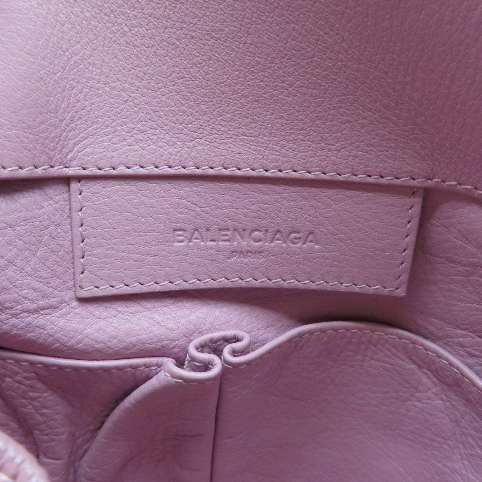 BALENCIAGA 【激減優惠】牛皮皮革Papier Tote銀扣手挽袋紫色