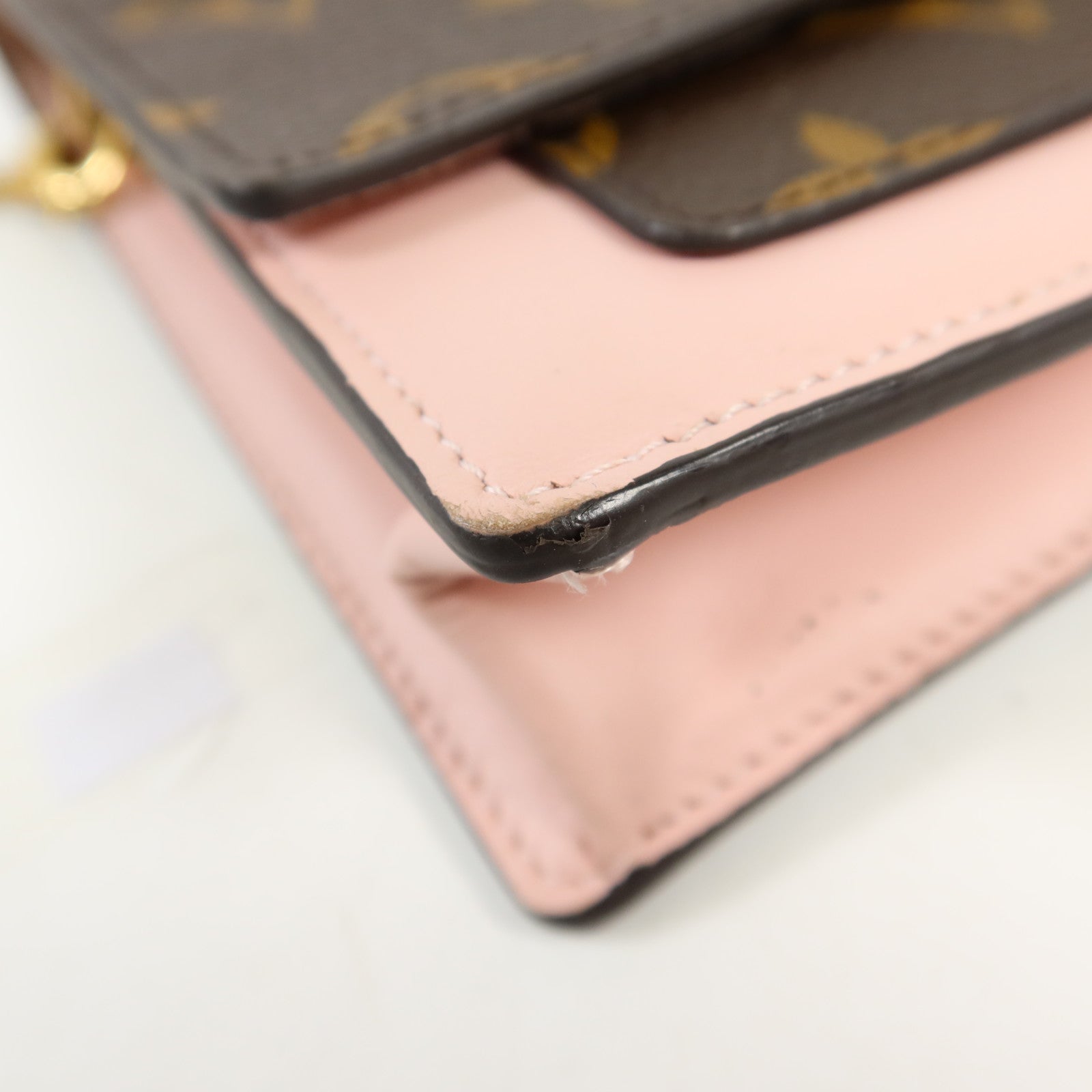 LOUIS VUITTON Monogram Flore Chain Wallet金扣鏈帶肩背袋