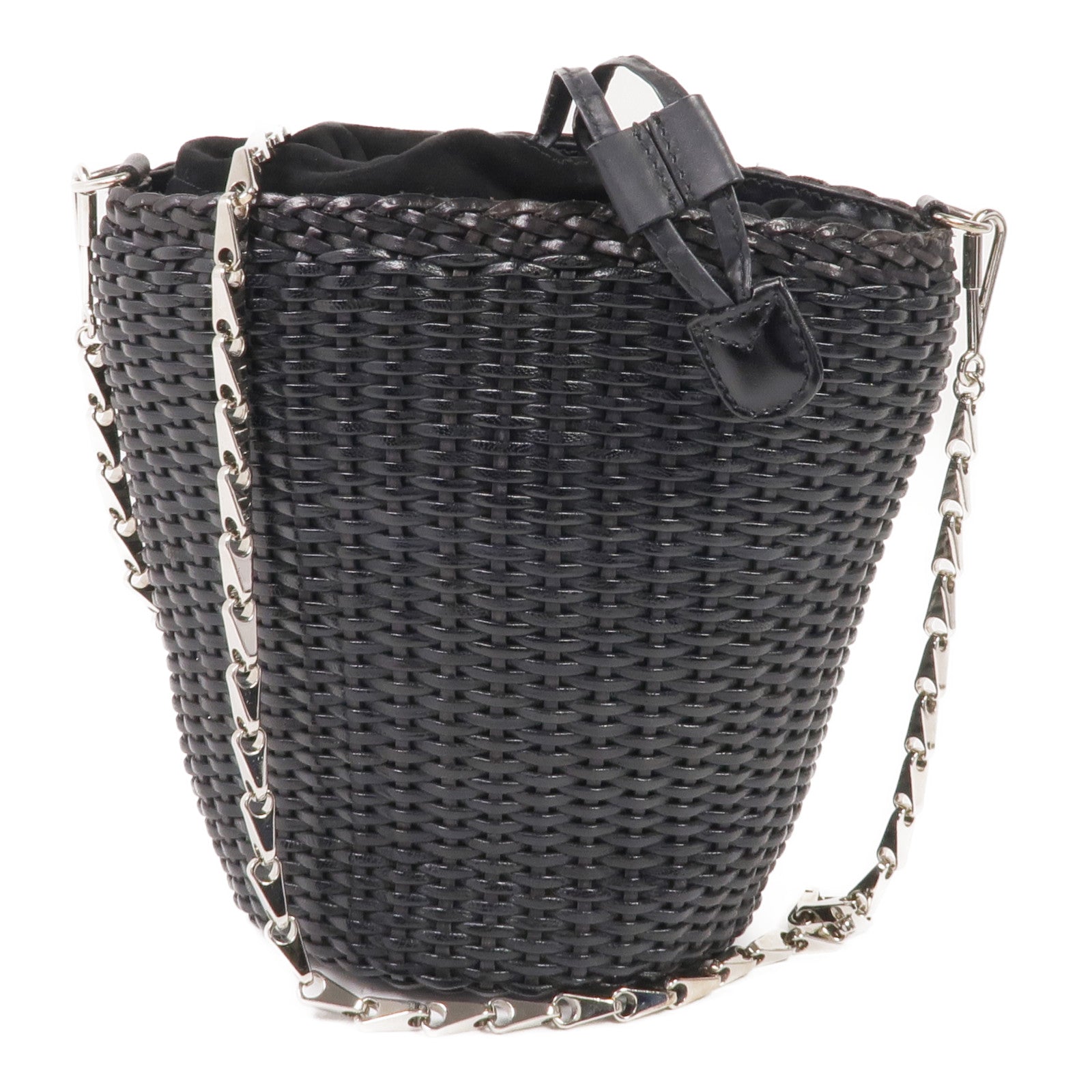 GUCCI 牛皮皮革Chain Shoulder Bag銀扣鏈帶肩背袋