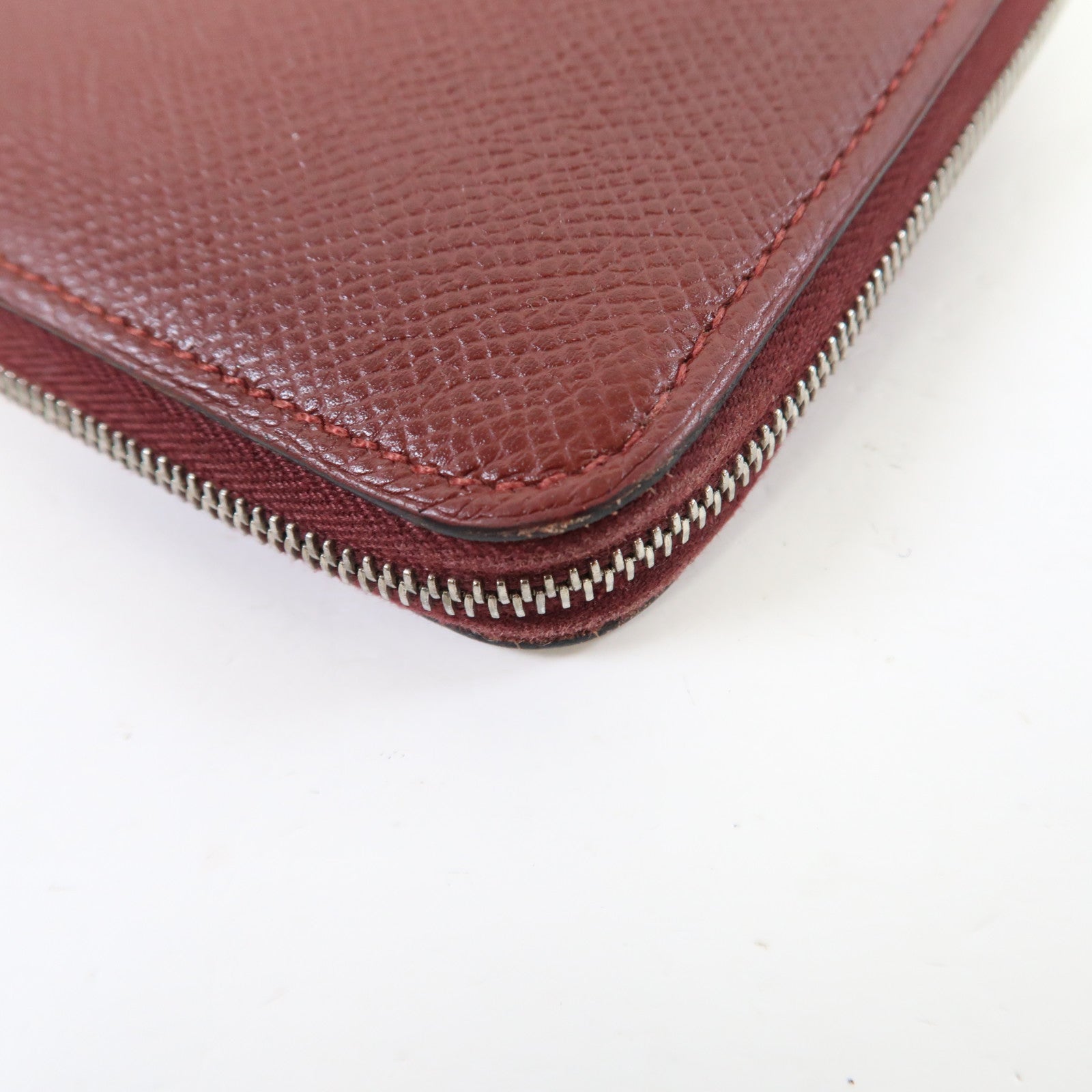 HERMES Epsom皮革Silk'In Wallet銀扣長錢包愛馬仕紅色