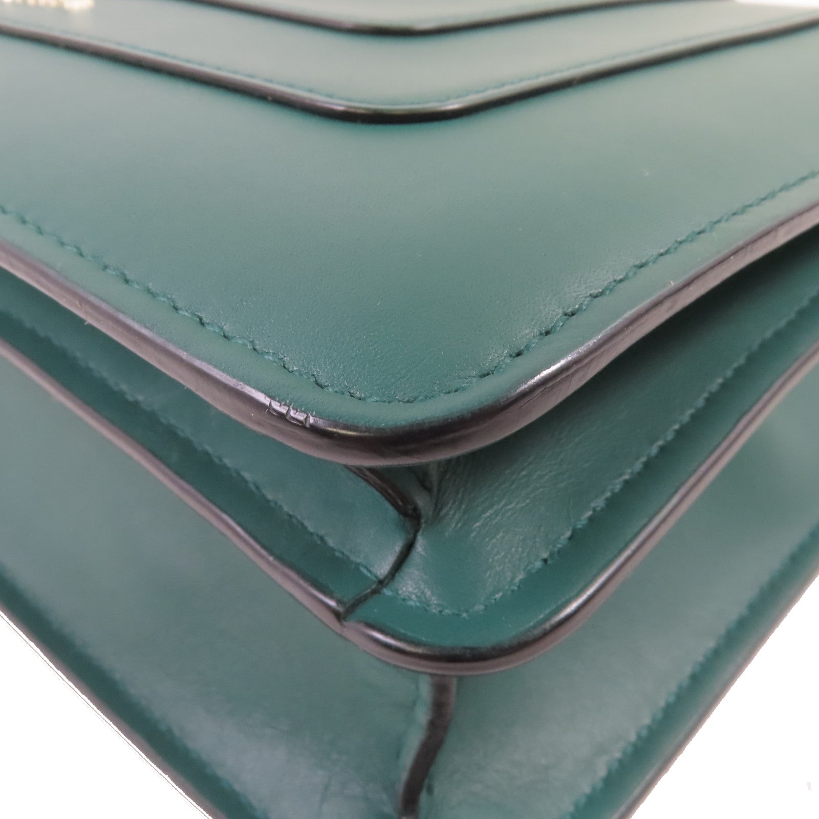 BVLGARI 牛皮皮革Serpenti Forever Shoulder Bag銀扣鏈帶肩背綠色
