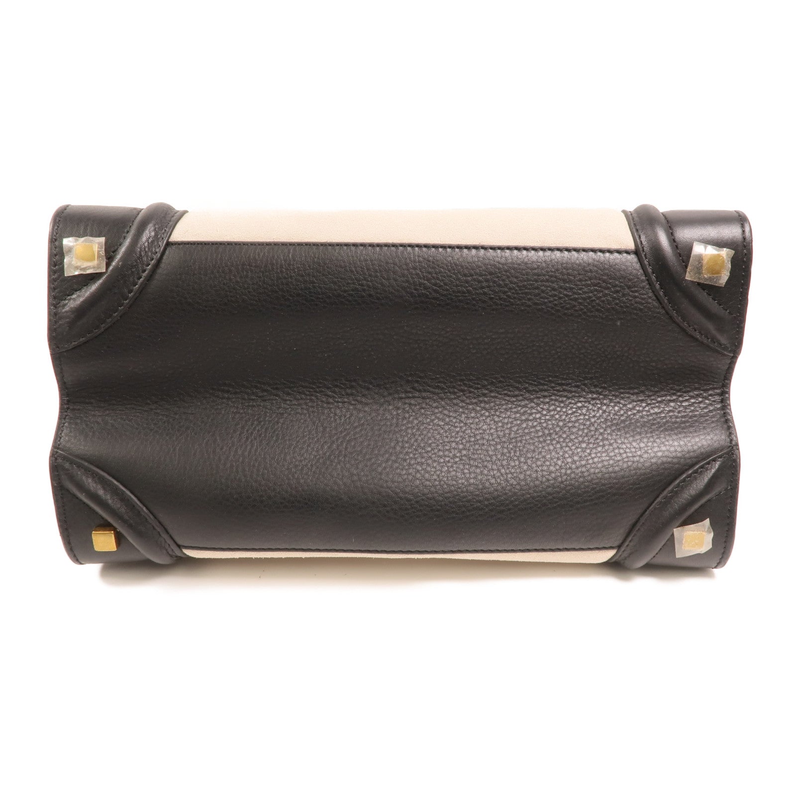 CELINE 牛皮/麂皮皮革Medium Luggage金扣手挽袋