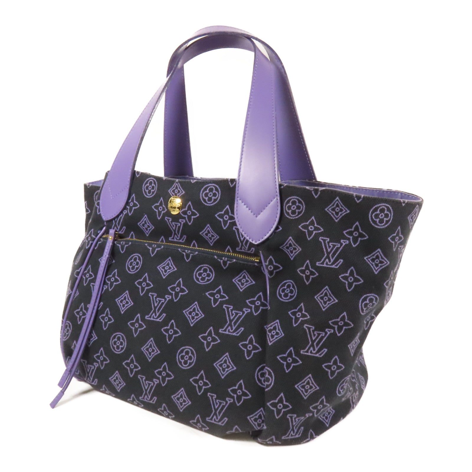 LOUIS VUITTON 帆布Cabas Ipanema PM金扣肩背袋