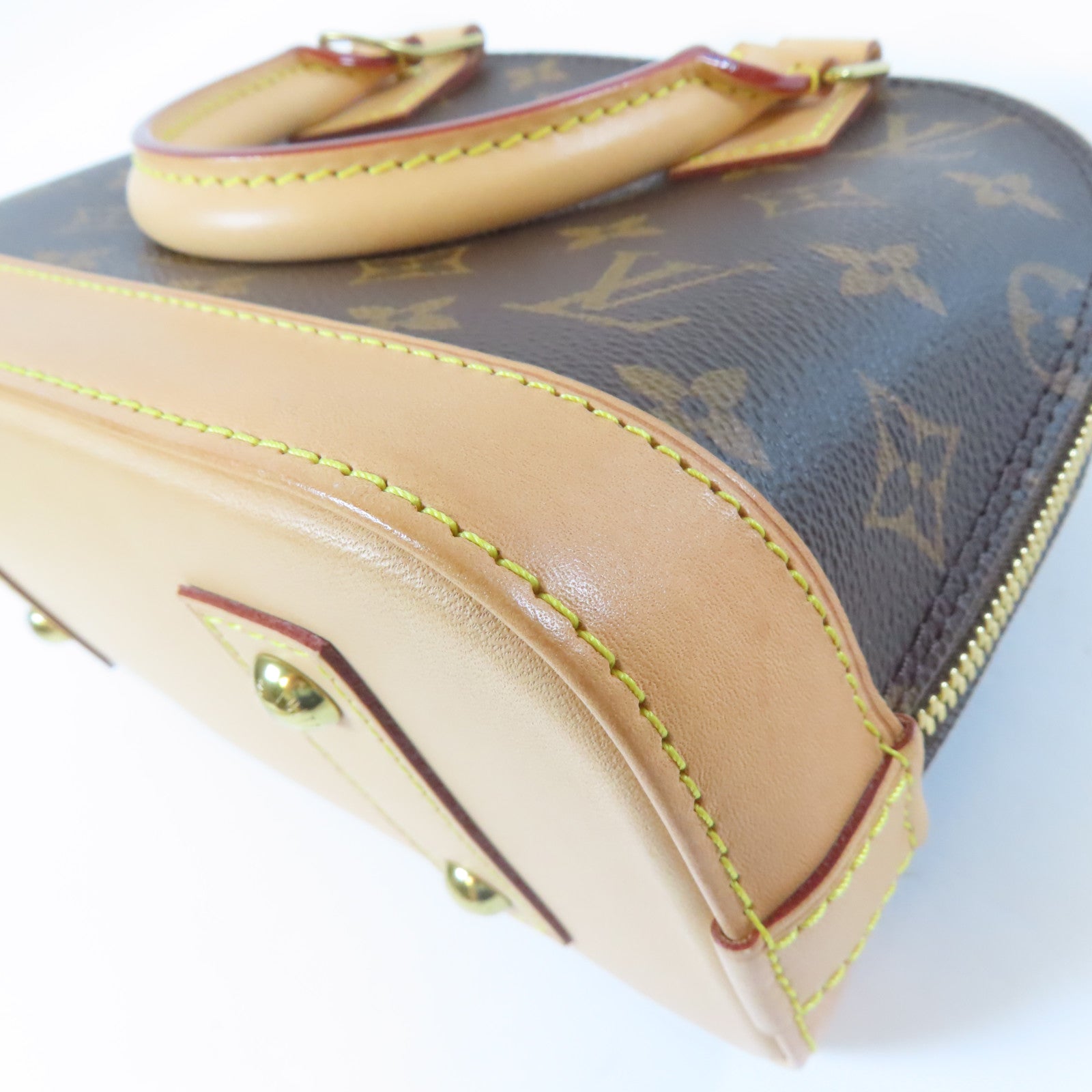 LOUIS VUITTON Monogram Alma BB 2 Way Shoulder Bag金扣手挽肩背兩用袋啡色